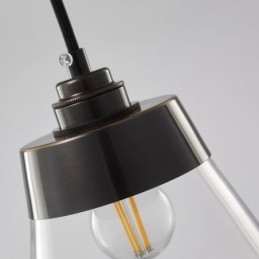 Moderne Pendelleuchte aus Glas, einzelne Hängeleuchte mit klarem Glasschirm