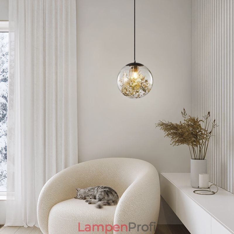 Glaskugel Pendelleuchte Blätter Weihnachten Hängebeleuchtung
