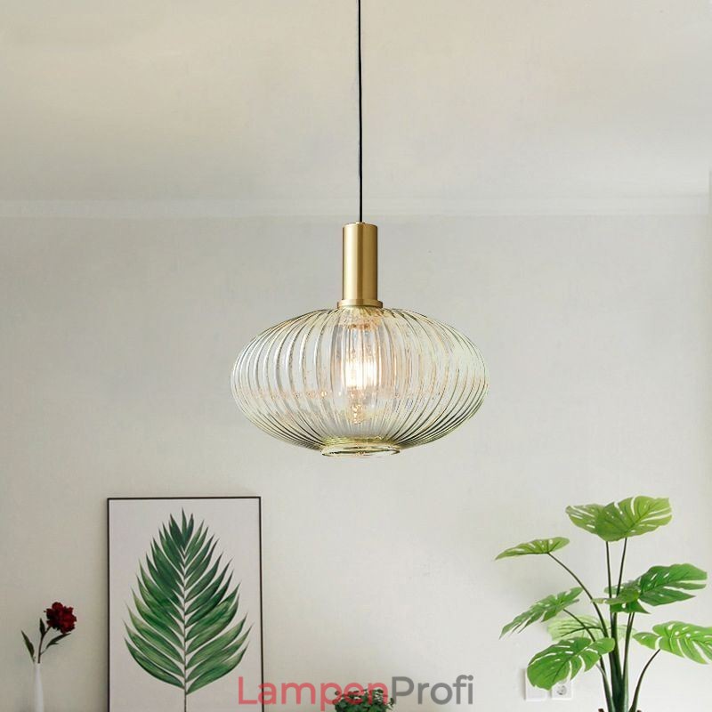 Moderne Pendelleuchte mit einer Leuchte aus Glas, Pendelleuchte, Insel
