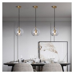 Moderne Pendelleuchte aus Glas mit Einzelkopf