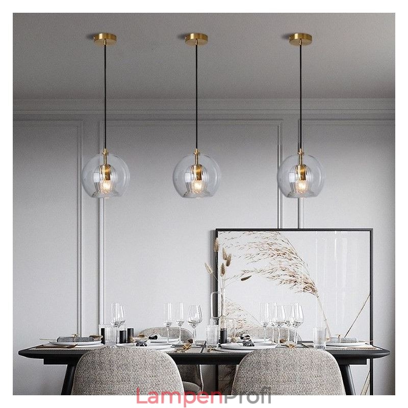 Moderne Pendelleuchte aus Glas mit Einzelkopf