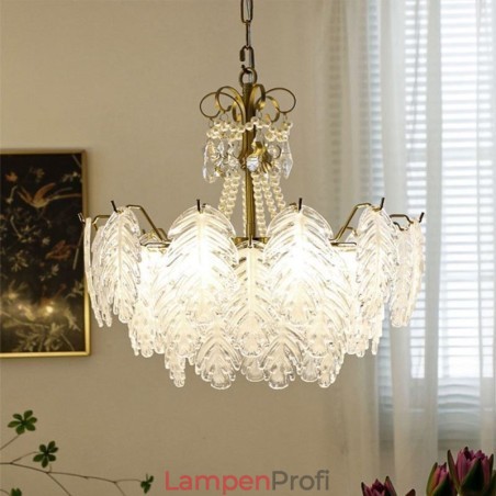 Elegante Glas-Pendelleuchte Blatt-Hängeleuchte Elegante Glas-Pendelleuchte Blatt-Hängeleuchte