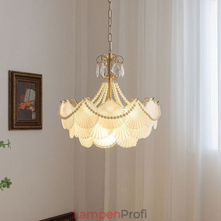 Europäische Glaspendelleuchte Elegante Jakobsmuschel-Hängeleuchte Europäische Glaspendelleuchte Elegante Jakobsmuschel-Hängeleuchte