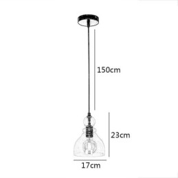 Moderne Eisen Pendelleuchte Kürbis Glas Hängeleuchte