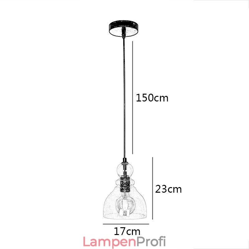 Moderne Eisen Pendelleuchte Kürbis Glas Hängeleuchte