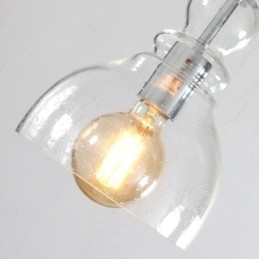 Moderne Eisen Pendelleuchte Kürbis Glas Hängeleuchte