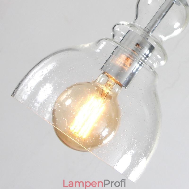 Moderne Eisen Pendelleuchte Kürbis Glas Hängeleuchte