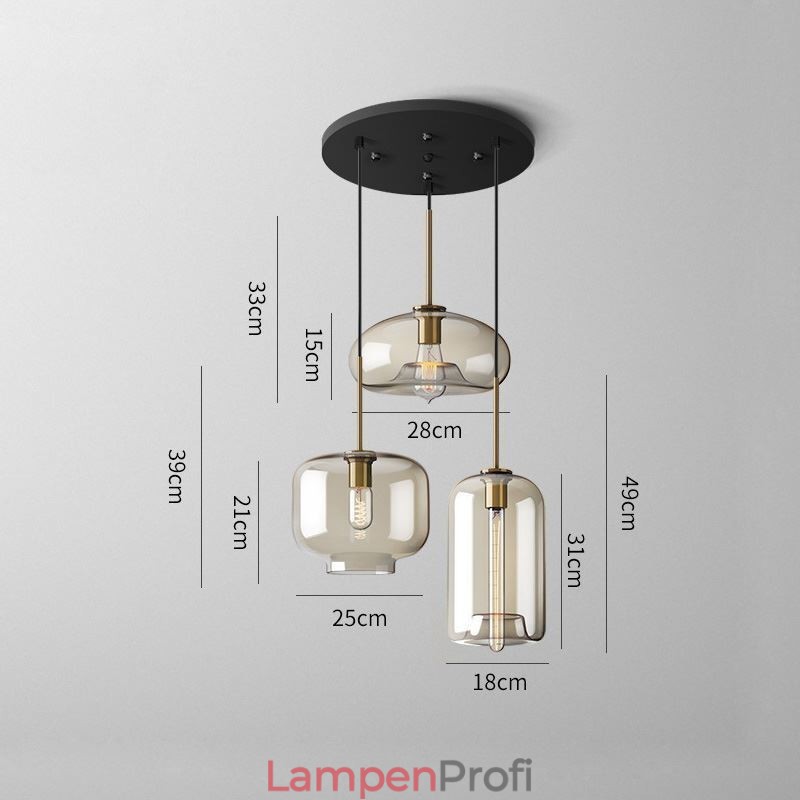 3 Licht Glas Pendelleuchte Klassische Cluster Hängende Beleuchtungskörper Cafe