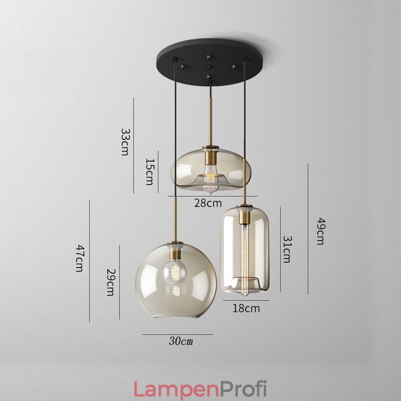 3 Licht Glas Pendelleuchte Klassische Cluster Hängende Beleuchtungskörper Cafe