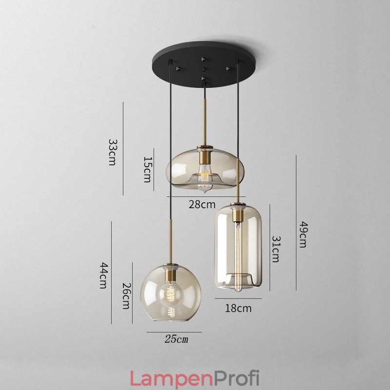 3 Licht Glas Pendelleuchte Klassische Cluster Hängende Beleuchtungskörper Cafe