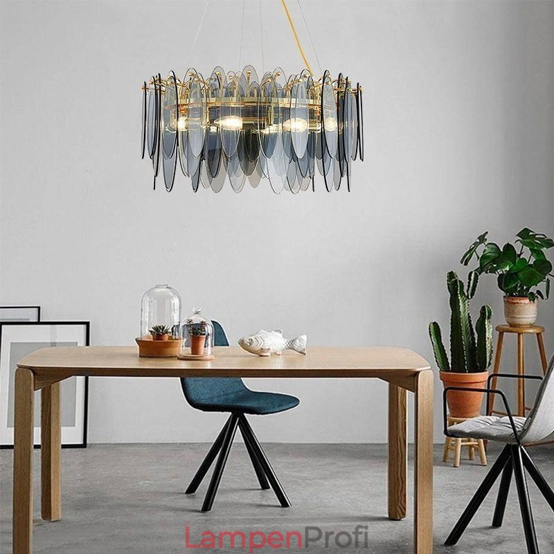 Zeitgenössische, elegante Pendelleuchte aus Glas