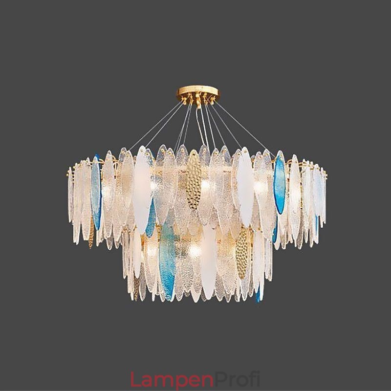 Moderne runde Pendelleuchte aus Glas, eleganter Kronleuchter aus Glas