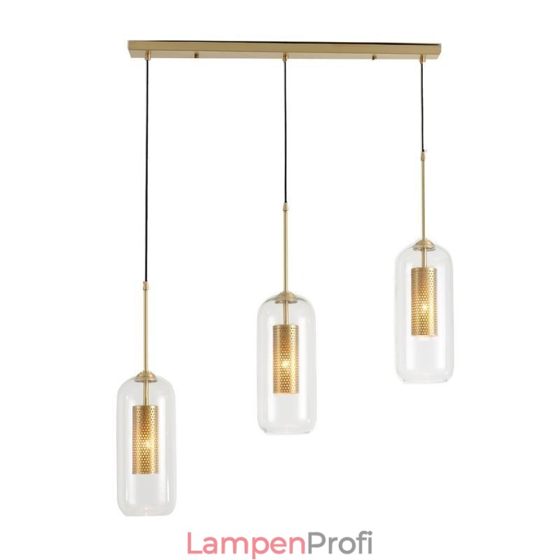 Nordische Pendelleuchte aus klarem Glas Einzigartige Pendelleuchte aus innenliegendem Messing