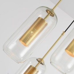 Nordische Pendelleuchte aus klarem Glas Einzigartige Pendelleuchte aus innenliegendem Messing
