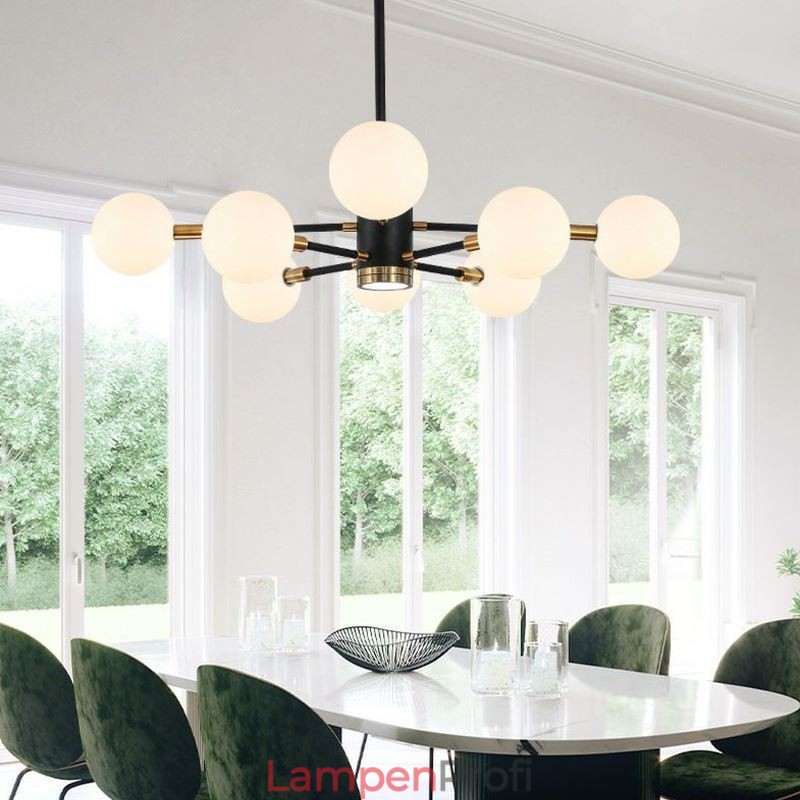 Nordic Glas Anhänger Licht Milchig Weiß Runde Lampe Kronleuchter Beleuchtung
