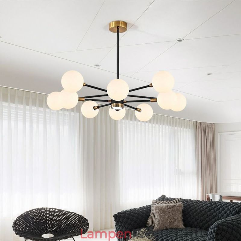 Nordic Glas Anhänger Licht Milchig Weiß Runde Lampe Kronleuchter Beleuchtung