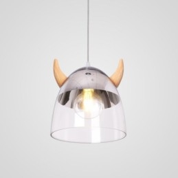 Klassische Glas Pendelleuchte Holz Horn Lampe Kreative Beleuchtung
