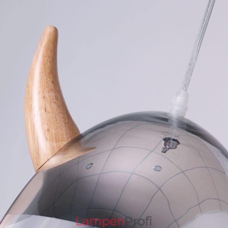 Klassische Glas Pendelleuchte Holz Horn Lampe Kreative Beleuchtung