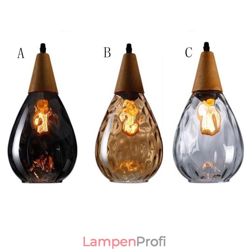 Pendelleuchte Tropfenförmiger Glasschirm Lampenlicht