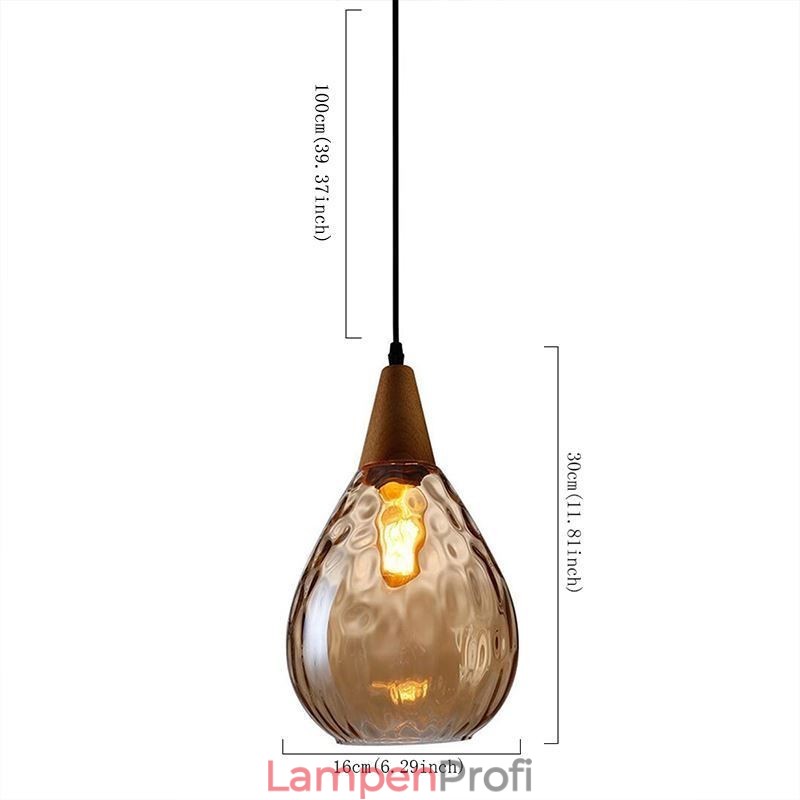 Pendelleuchte Tropfenförmiger Glasschirm Lampenlicht