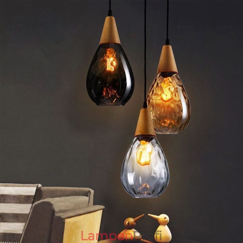 Pendelleuchte Tropfenförmiger Glasschirm Lampenlicht