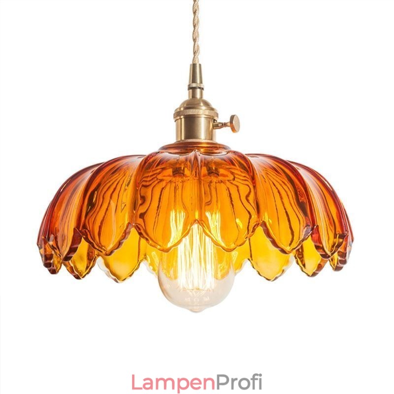 Moderne Retro-Glas-Anhänger Beleuchtung Blume Schatten Lampe mit Twist Switch Licht