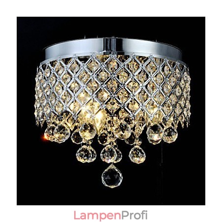 Traditionelle klassische Deckenleuchte aus Kristall und Chrommetall