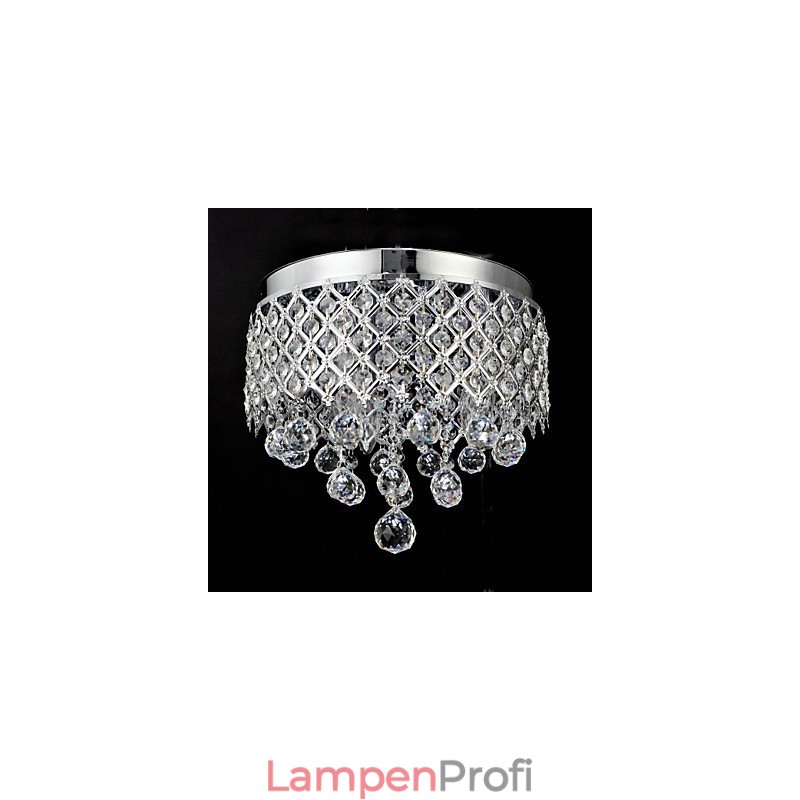 Traditionelle klassische Deckenleuchte aus Kristall und Chrommetall