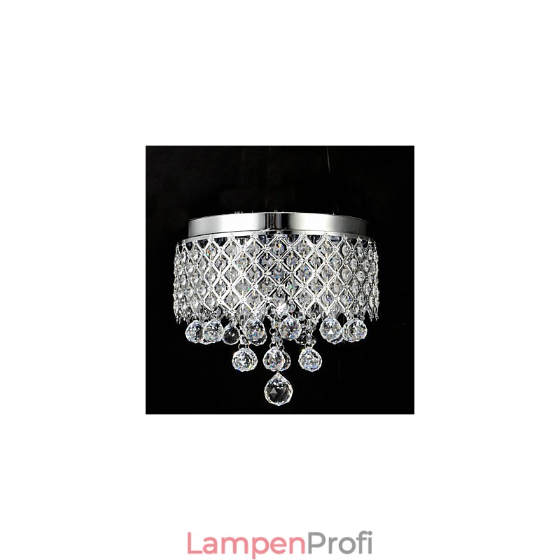 Traditionelle klassische Deckenleuchte aus Kristall und Chrommetall