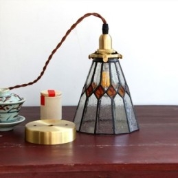 Rustikale Deckenleuchte Buntglas Pendelleuchte