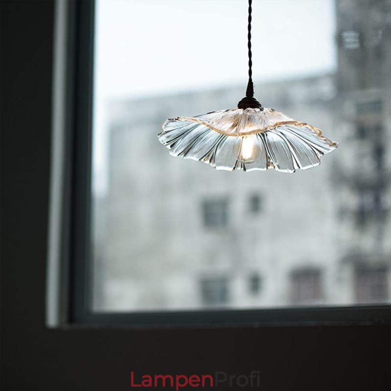 Lotusblatt gerippte Klarglas Pendelleuchte Homestay Lampe
