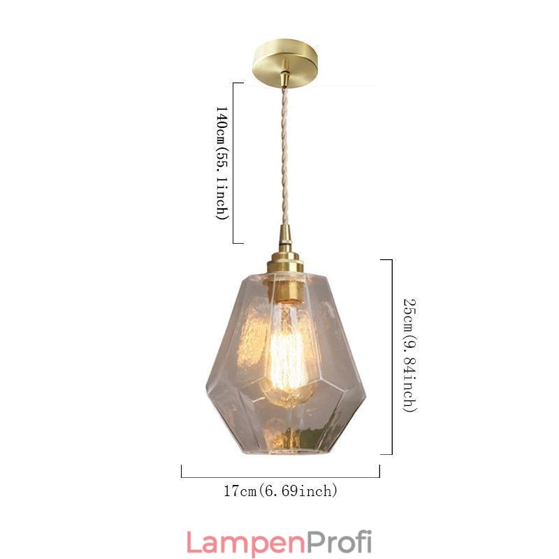 Nordic Retro Pendelleuchte Messing Glas Home Beleuchtung Turmform Lampe