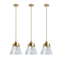 Nordic Retro Pendelleuchte Glasschirm Home Beleuchtung Messing Halter Lampe Licht