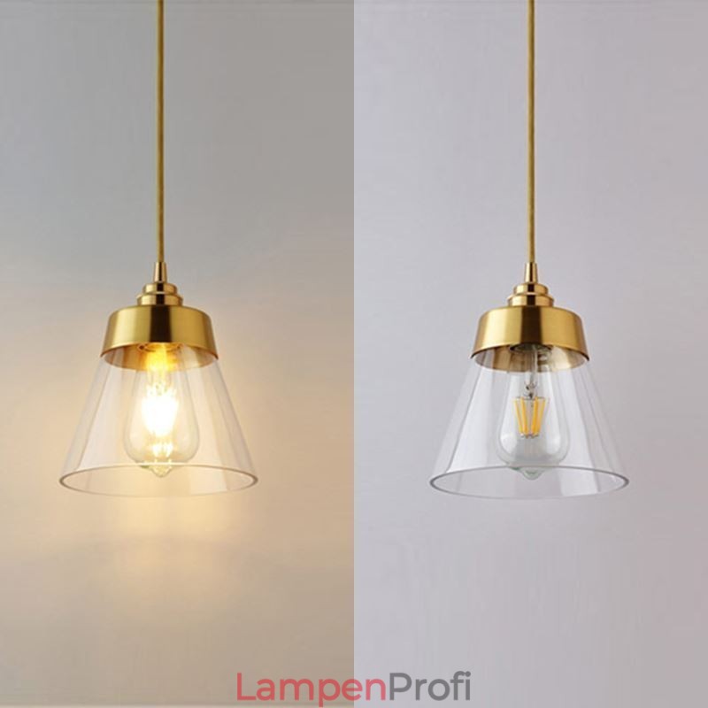 Nordic Retro Pendelleuchte Glasschirm Home Beleuchtung Messing Halter Lampe Licht