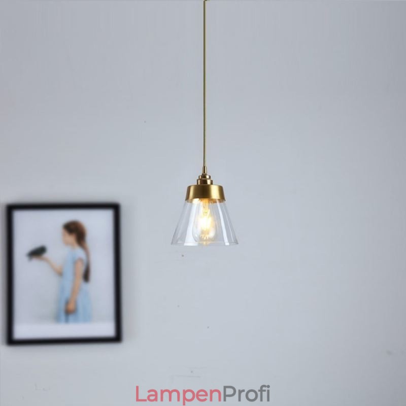 Nordic Retro Pendelleuchte Glasschirm Home Beleuchtung Messing Halter Lampe Licht