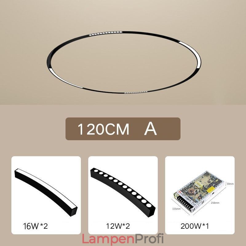 Schienenlicht Magnetische Einbau-Rundschienenleuchte 120cm