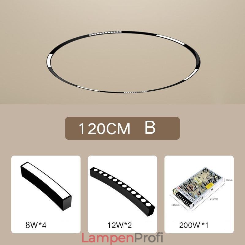 Schienenlicht Magnetische Einbau-Rundschienenleuchte 120cm