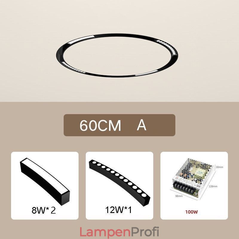 Kreisförmige Schienenleuchte Magnetischer Einbaustrahler Dekoratives Licht 60cm