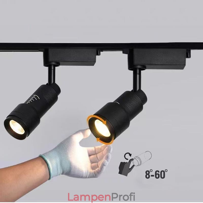 Schienenstrahler Frei fokussierbare Akzentbeleuchtung