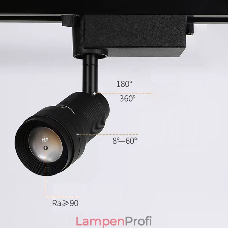 Schienenstrahler Frei fokussierbare Akzentbeleuchtung