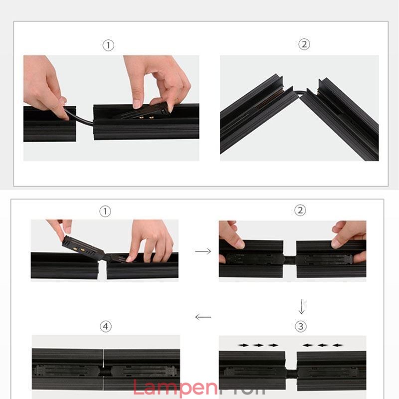Zubehör für magnetische Schienenbeleuchtung Einbauschienen-Eckverbindung