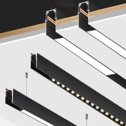 Einbauschienenbeleuchtung Schienen Magnetisches Aluminium-Schienenoberflächenprofil Ultradünner Schienenlichtstreifen 100cm