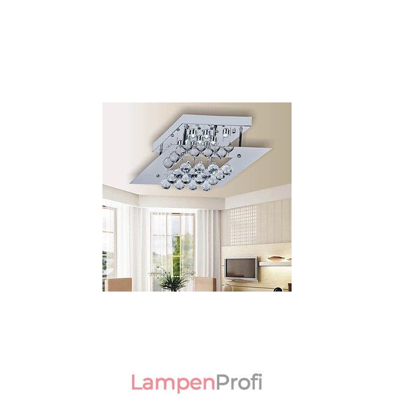 Moderne zeitgenössische Kristall galvanisierte Metall Flush Mount