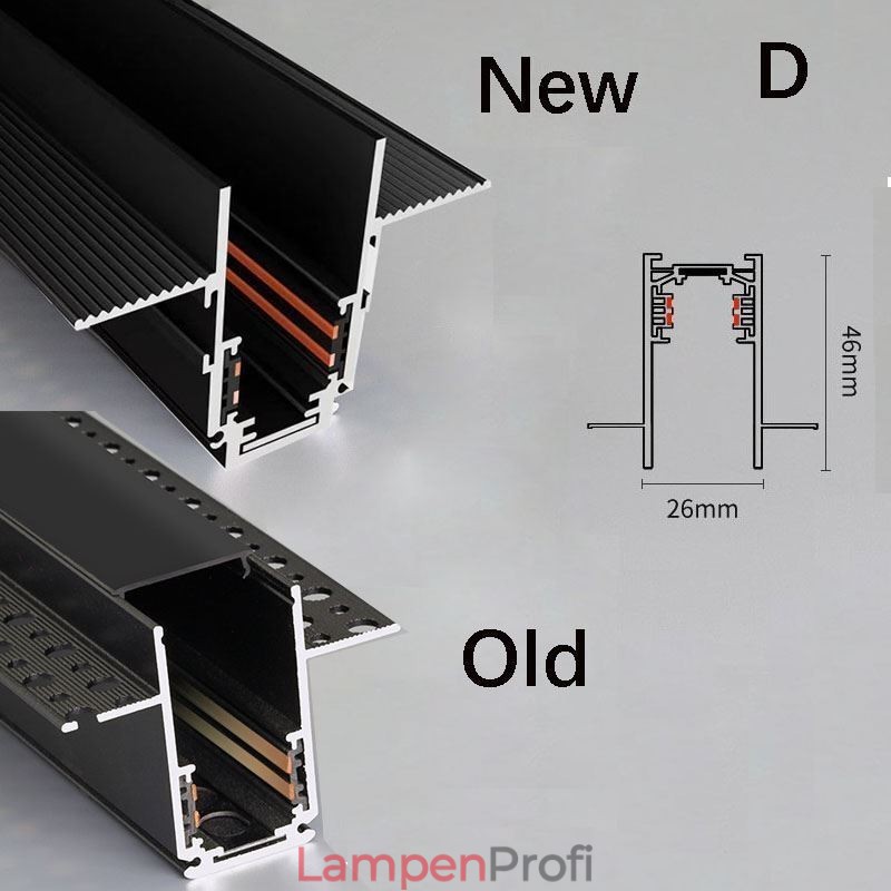 Einbauschienenbeleuchtung Schienen Magnetisches Aluminium-Schienenoberflächenprofil Ultradünner Schienenlichtstreifen 100cm