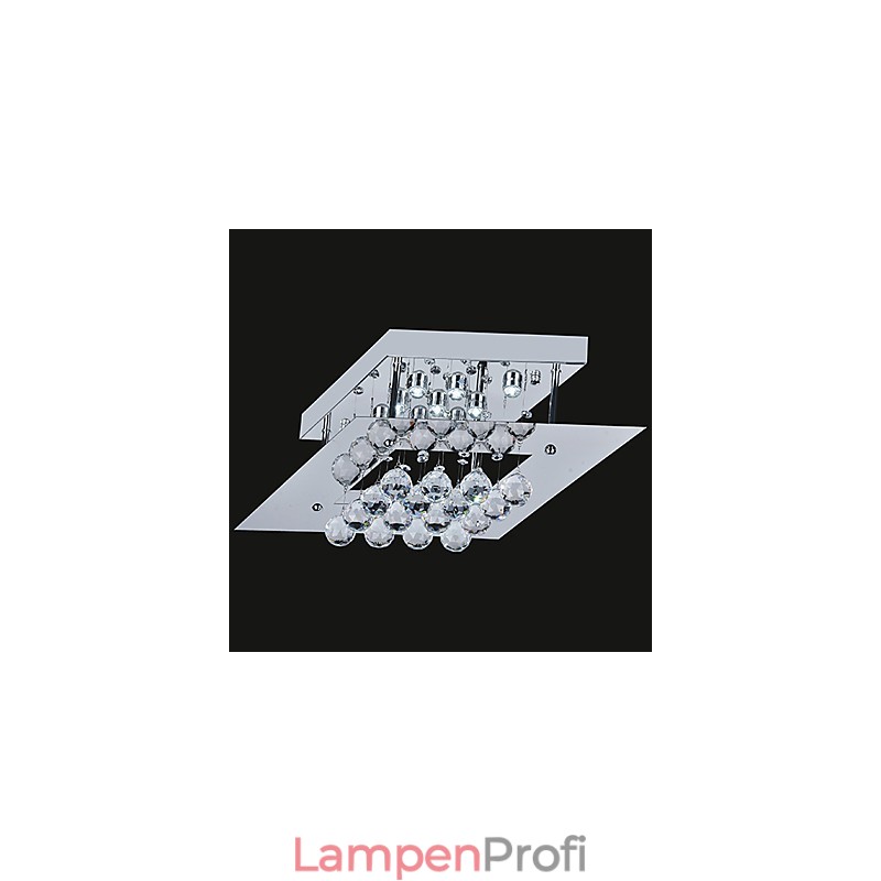 Moderne zeitgenössische Kristall galvanisierte Metall Flush Mount