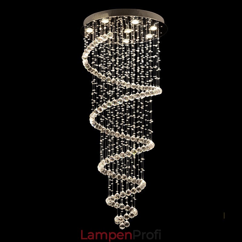 Spirale Moderne K9 Kristall Decke Anhänger Licht Indoor Kronleuchter Leuchten für Treppen Hohe Decke