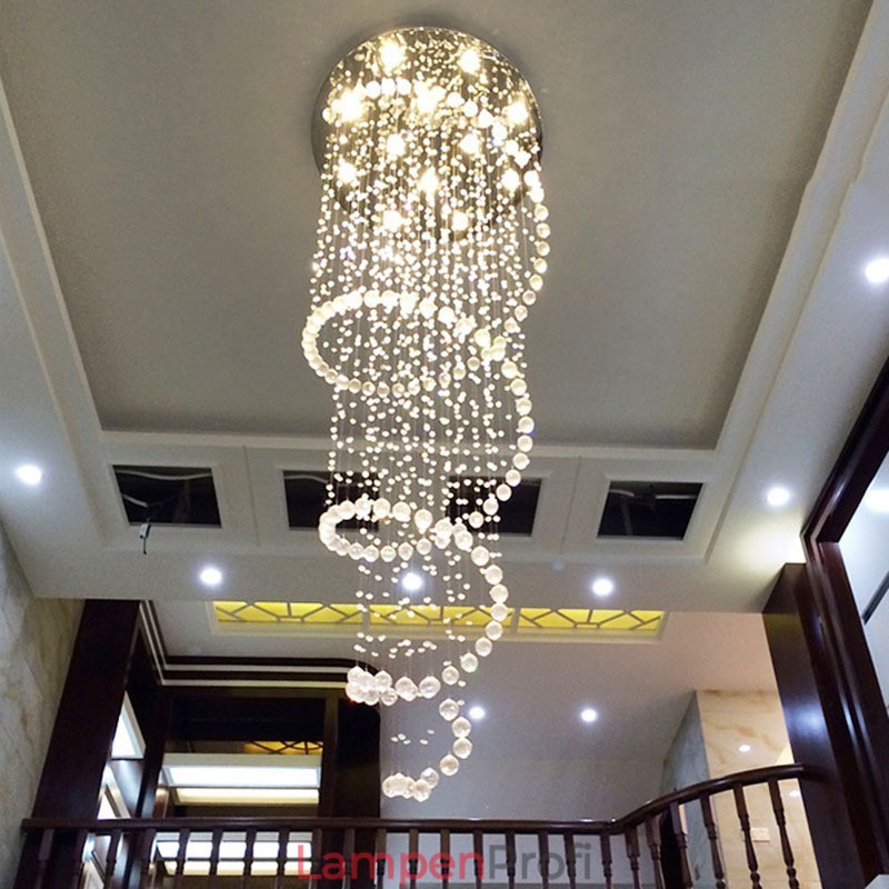 Spirale Moderne K9 Kristall Decke Anhänger Licht Indoor Kronleuchter Leuchten für Treppen Hohe Decke