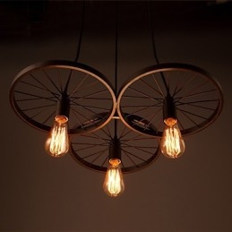 Loft Retro Pendelleuchten Amerikanischen land schmiedeeisen Kronleuchter industriellen stil räder