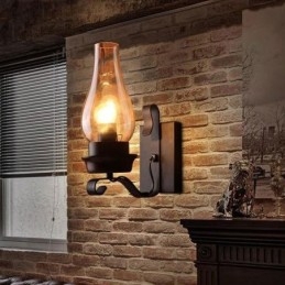 Retro Rustikalen Nordic Glas Wand Lampe Schlafzimmer Nacht Wand Leuchte Vintage Industrielle Wand Leuchten