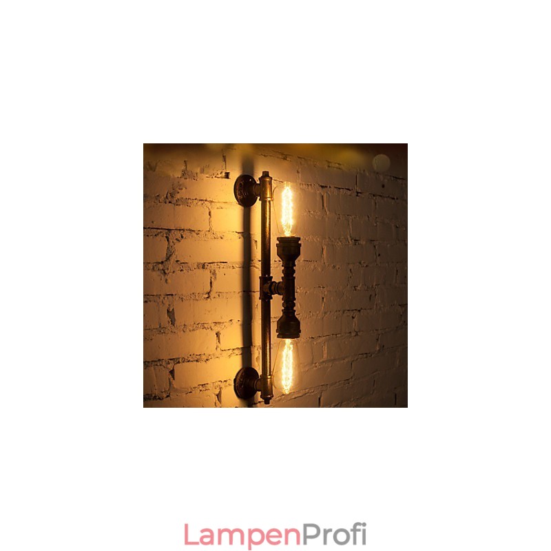 Wroguht Iron Water Pipe Wall Lamp Vintage Aisle Lights Loft Iron Wall Lamp Edison Incandescent Light Bulb FJ DB2 046A0